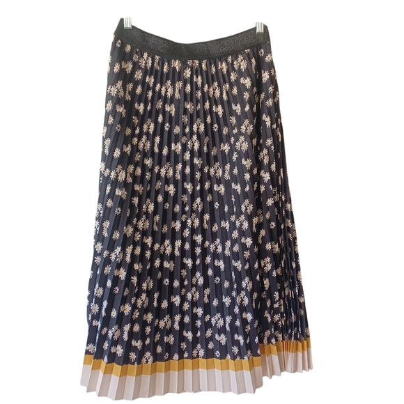ANONYME Daisy Pleated Skirt Monica Black Yellow White Size: 4 - Picture 3 of 16